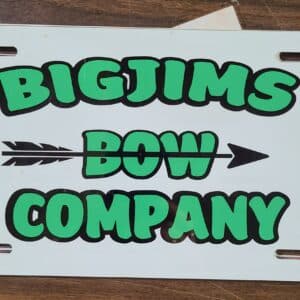 Big Jim's Bows Logo License Plate
